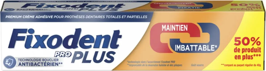 Fixodent Pro Plus Duo Action Tandprothesecrème 60g