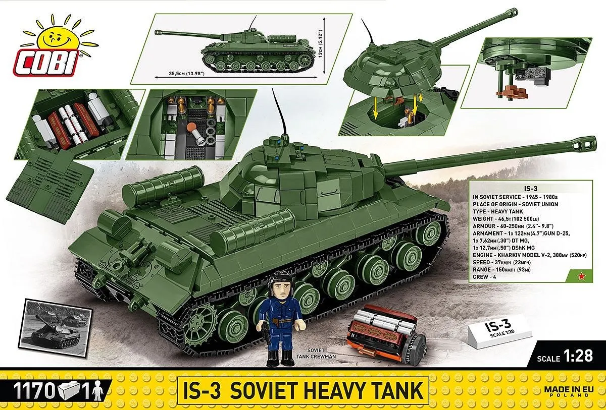 Cobi IS-3 Sovjet Zware Tank 1170 Stukken - Meerkleurig