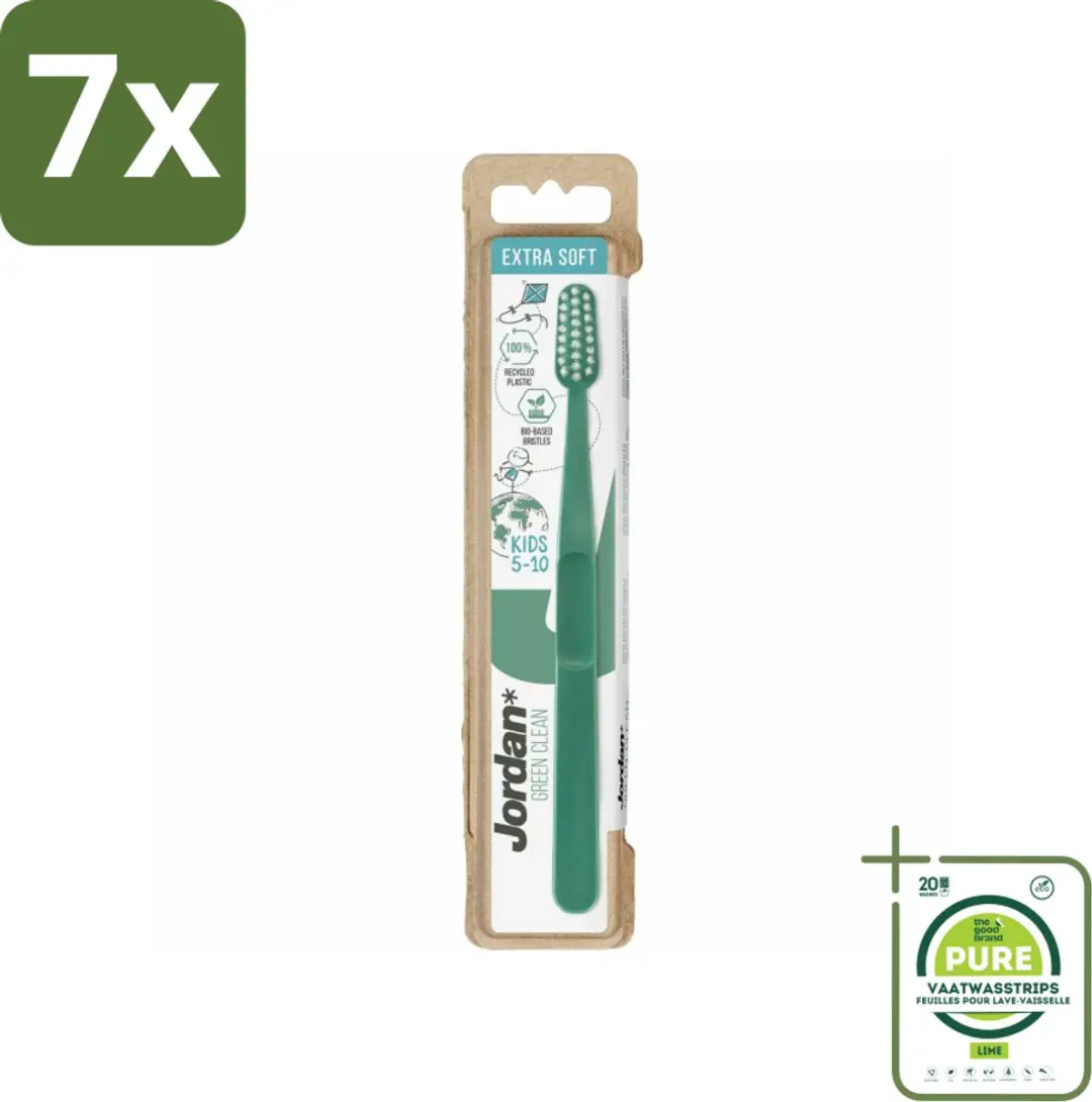 Jordan Green Clean Tandenborstel Extra Soft 7 Stuks