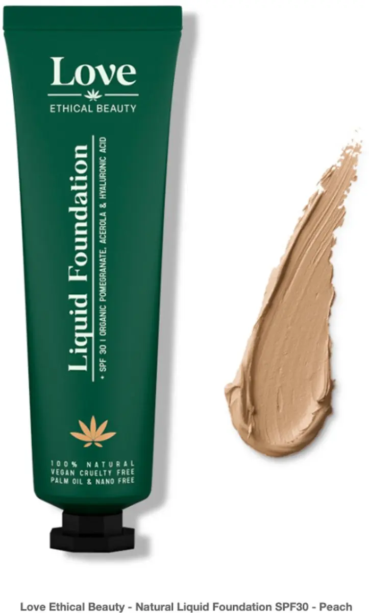 Love Ethical Beauty Natural Liquid Foundation SPF30 Perzik 30ml