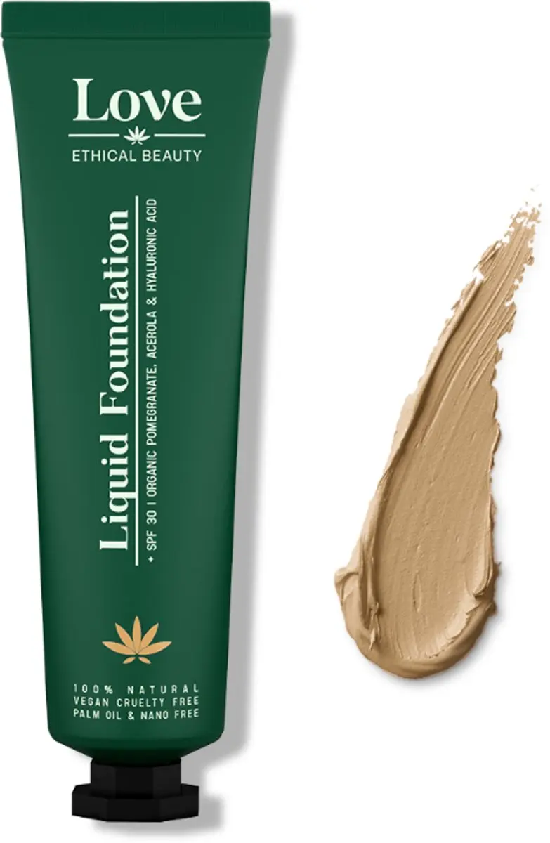 Love Ethical Beauty Natural Liquid Foundation SPF30 Perzik 30ml