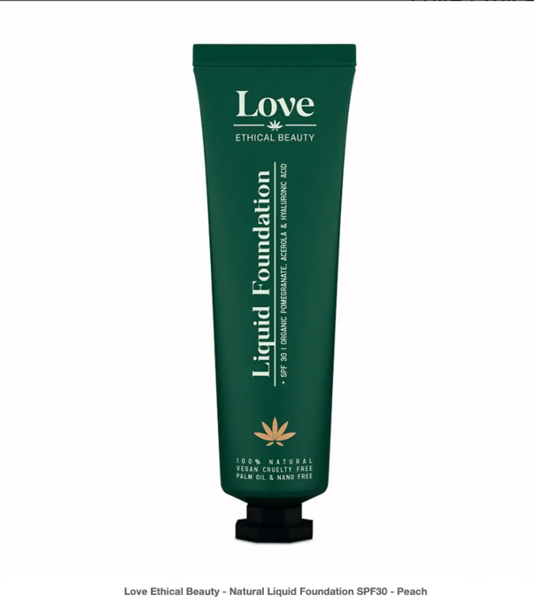 Love Ethical Beauty Natural Liquid Foundation SPF30 Perzik 30ml