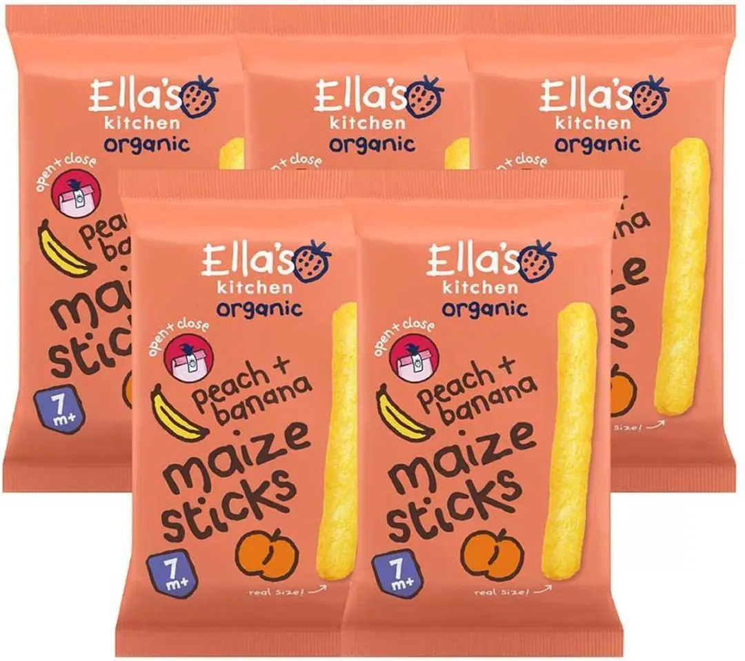 Ella’s Kitchen Gepofte Smikkelstengels 7+ Perzik Banaan - 80g