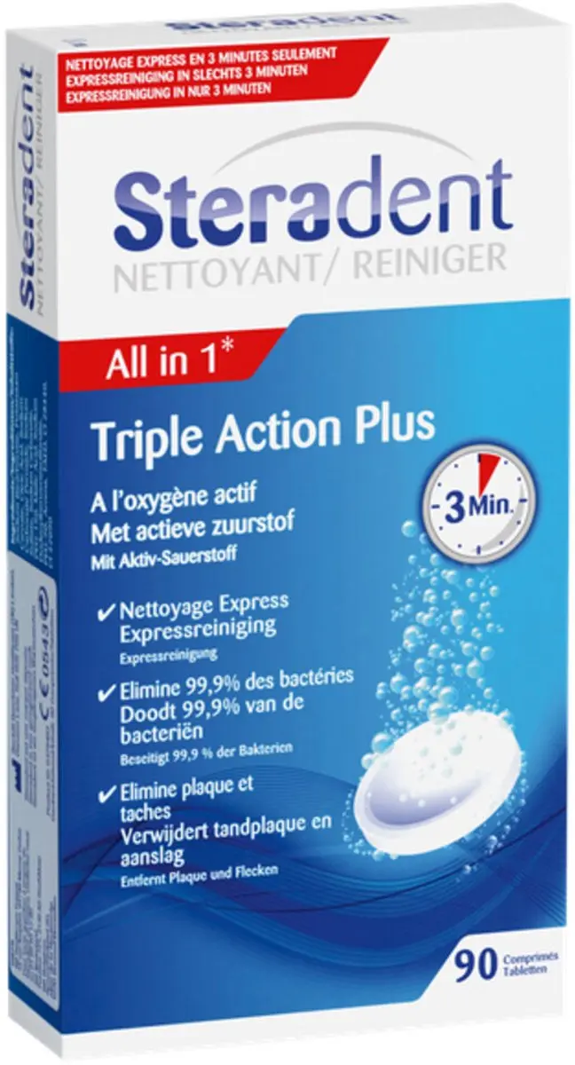 Steradent Triple Action Plus Kunstgebitreiniger