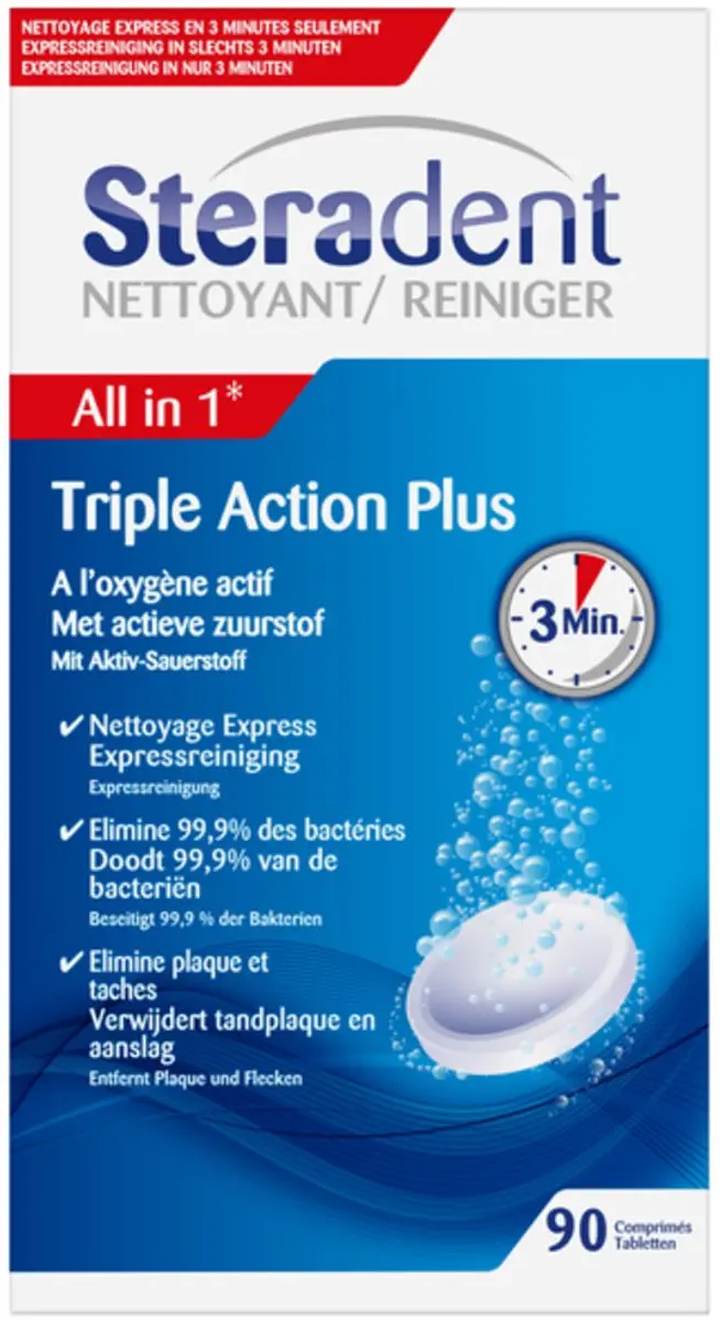 Steradent Triple Action Plus Kunstgebitreiniger - 360g