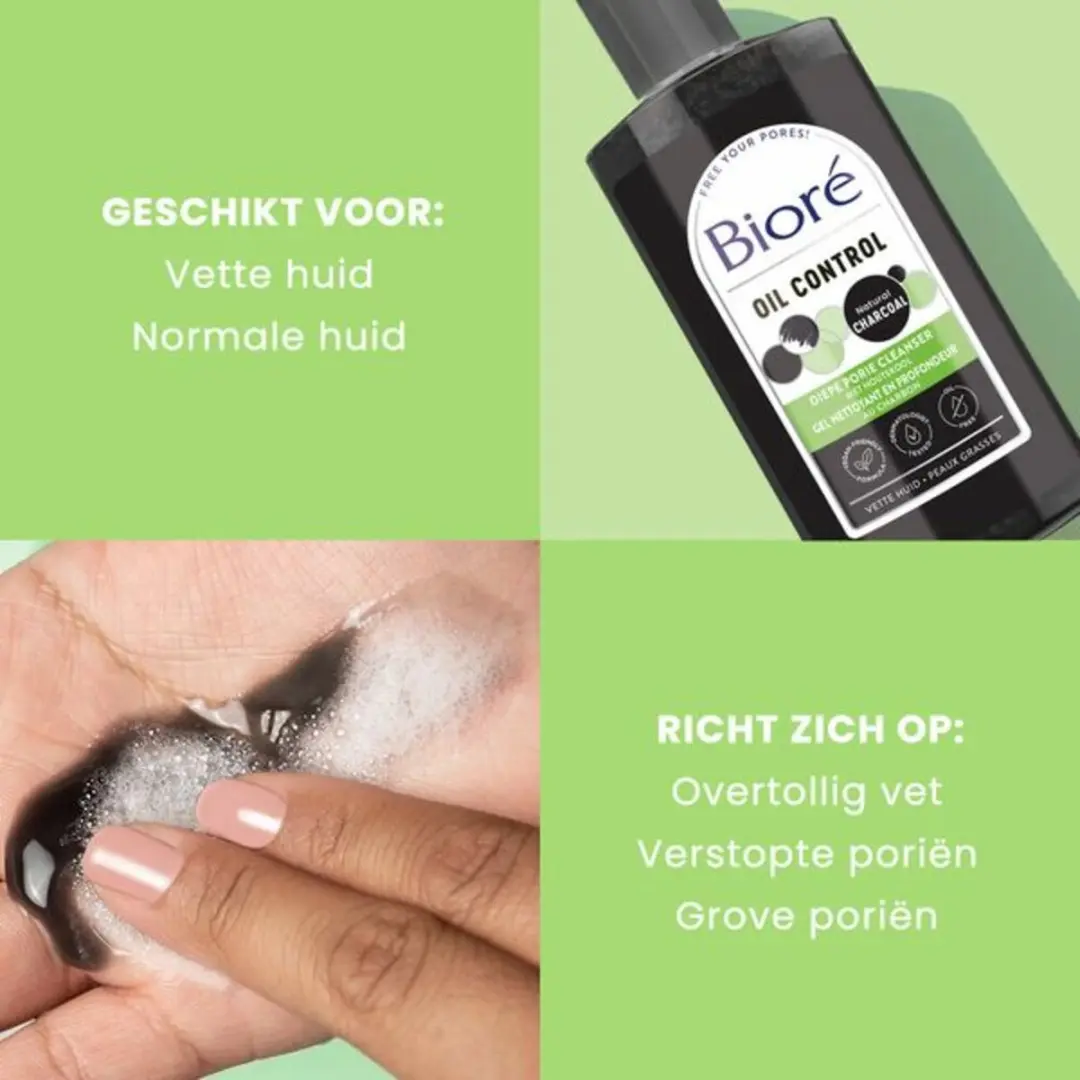 Biore Cleanser Houtskool 200ml