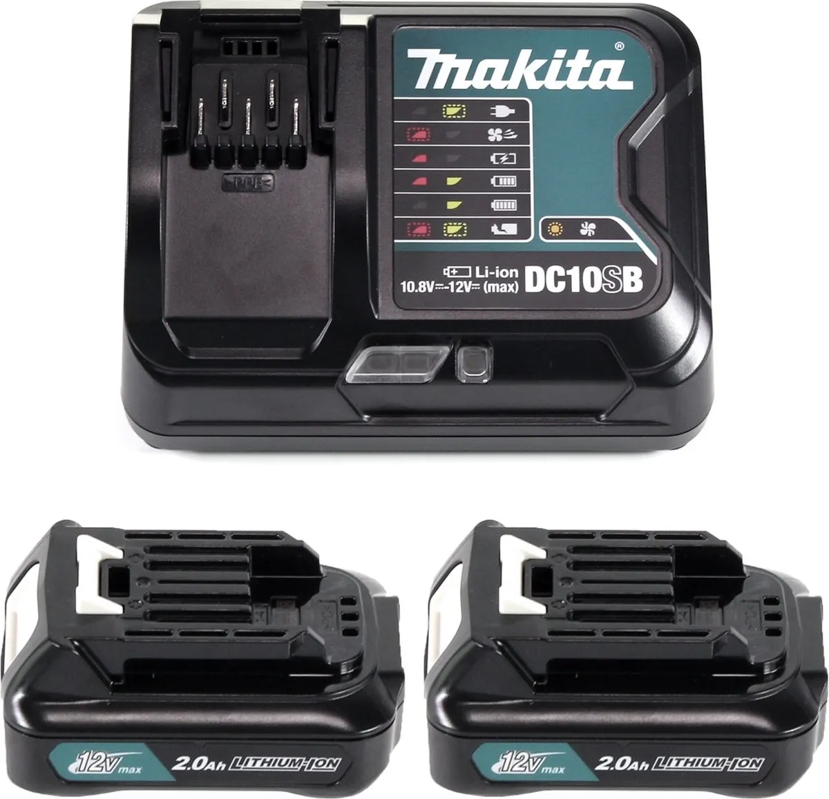 Makita Power Source Kit 12V - 2x BL1021B 2,0Ah + DC10SB Oplader