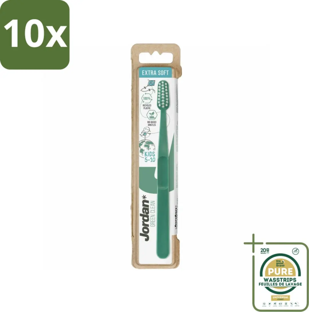 Jordan Green Clean Tandenborstel Extra Soft 10 Stuks