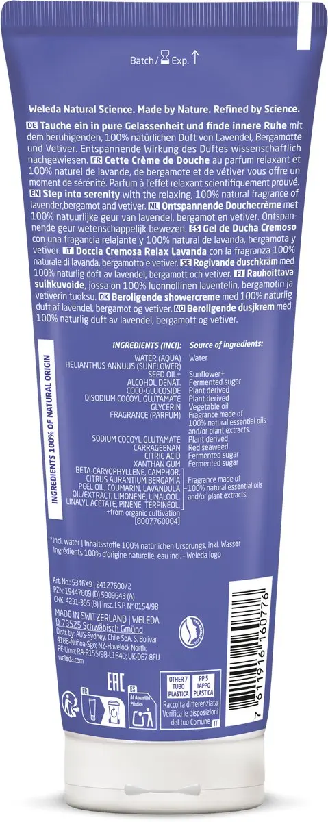 Weleda Relax Douchecrème 600ml - 3x200ml - Lavendel/Bergamot/Vetiver