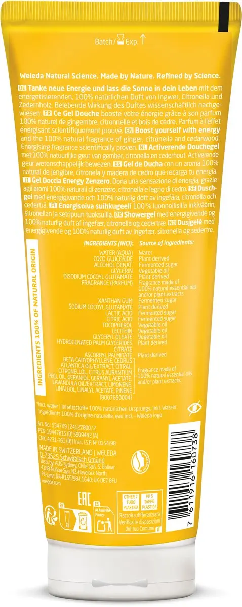 Weleda Energy Douchegel 3x200ml - Gember/Citronella/Cederhout