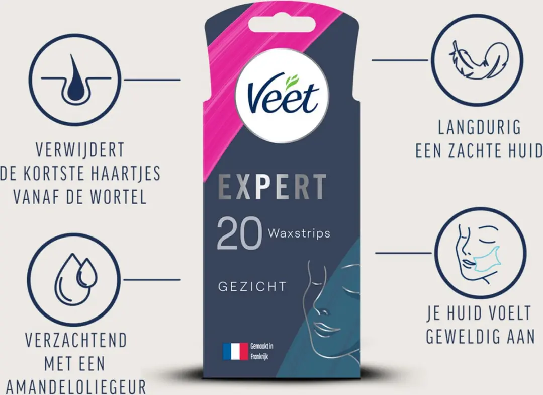 Veet Expert Waxstrips Gezicht Sensitive - 60 Stuks