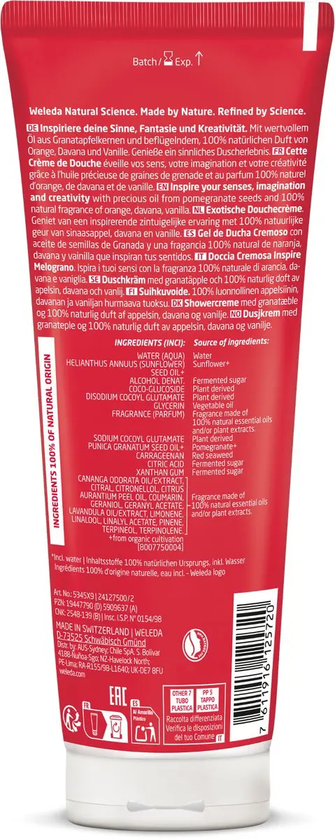 Weleda Granaatappel Inspire Douchecrème 600ml - 3x200ml
