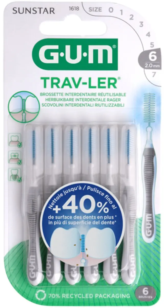 Gum Trav-Ler Ragers Grijs 2.0mm
