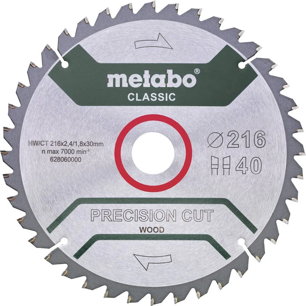 Metabo PRECISION CUT WOOD CLASSIC 628657000 Cirkelzaagblad 305mm