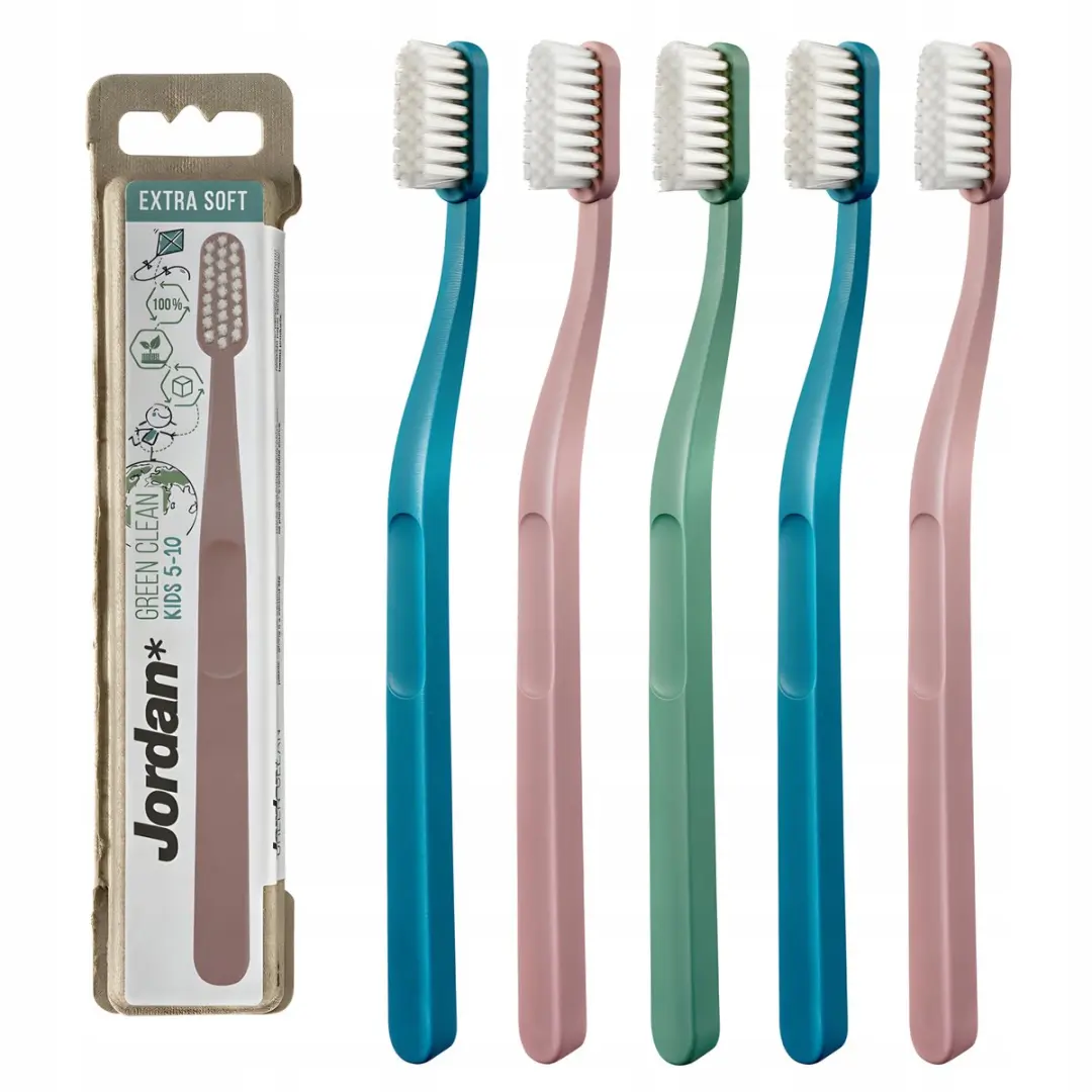 Jordan Green Clean Kinder Tandenborstel 5-10 Jaar Zacht Eco