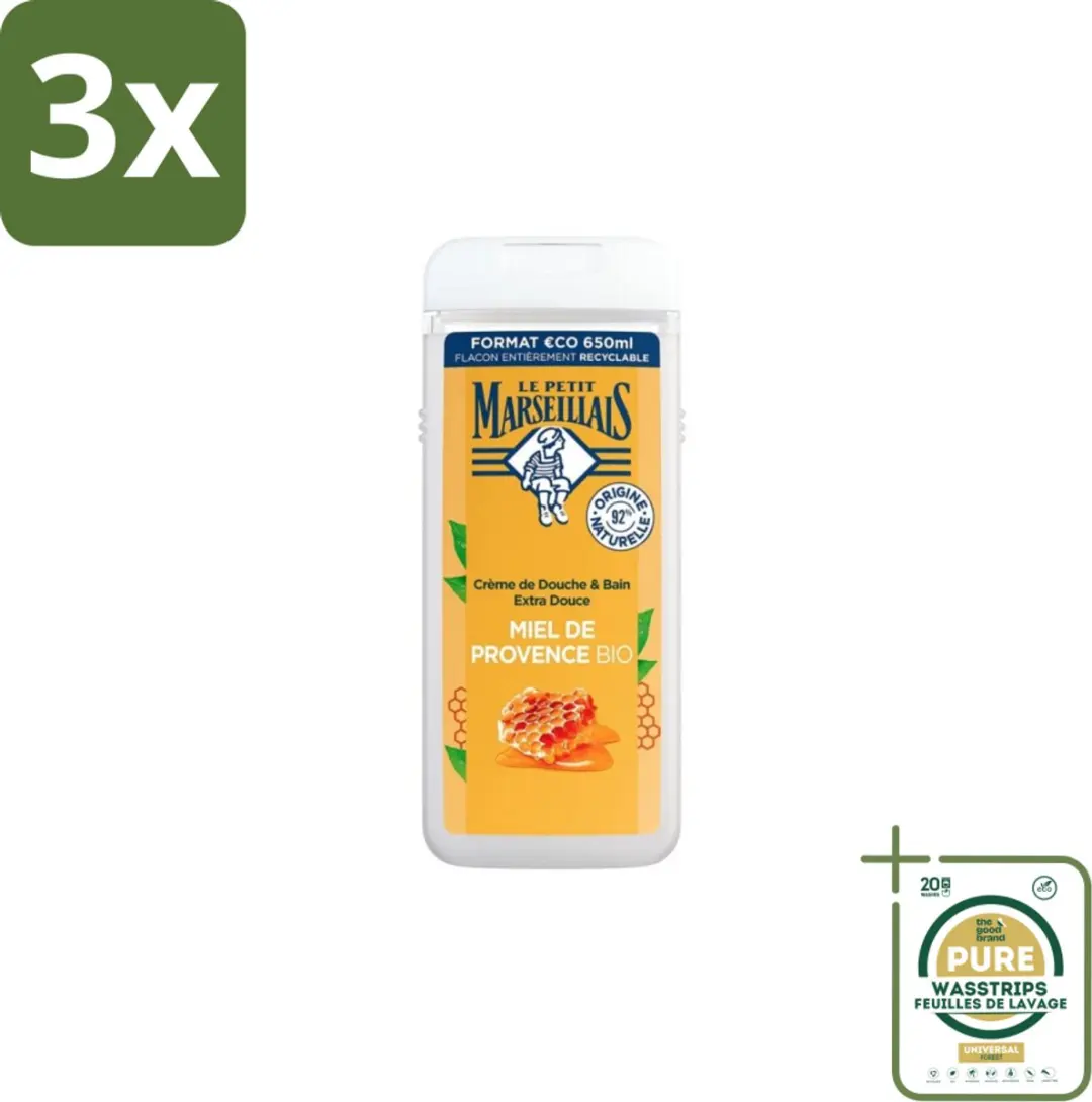 Le Petit Marseillais Douche & Bad Honing 650ml - 3 Stuks