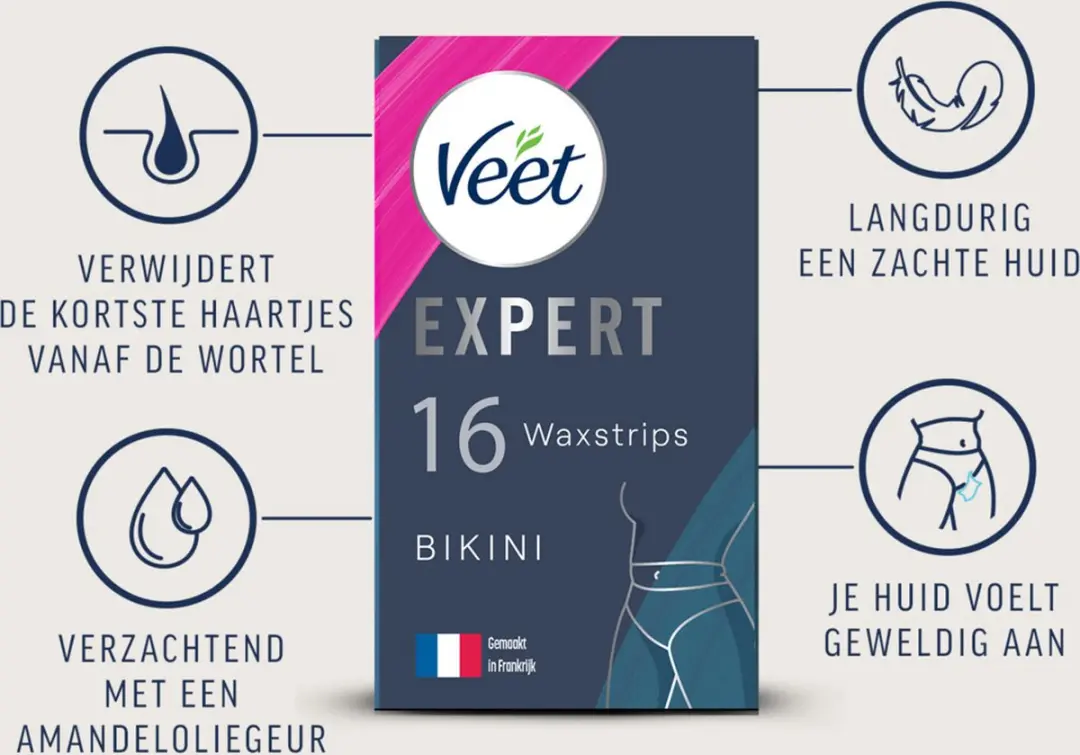 Veet Expert Koude Waxstrips Bikini Sensitive - 20 Stuks