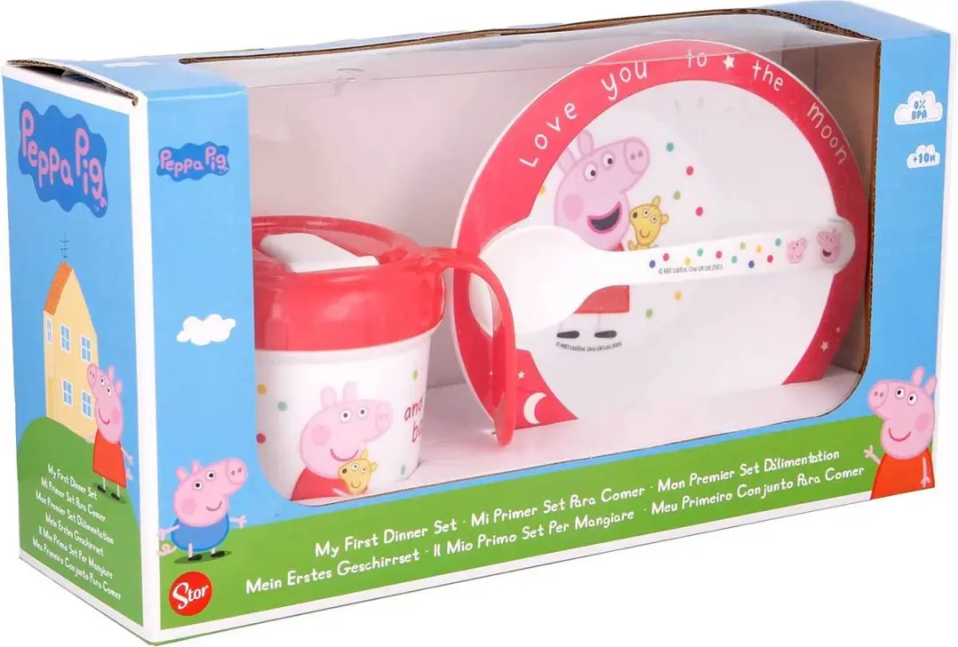 Peppa Pig Baby Trainer Set - Drinkbeker Kom Lepel - 3-delig