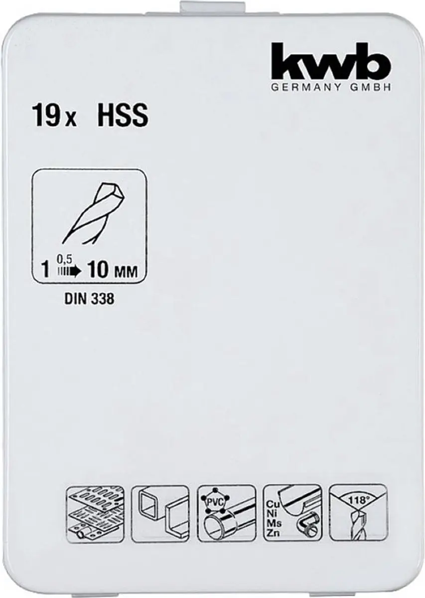 KWB HSS Titaanborenset 19-delig - Metaal