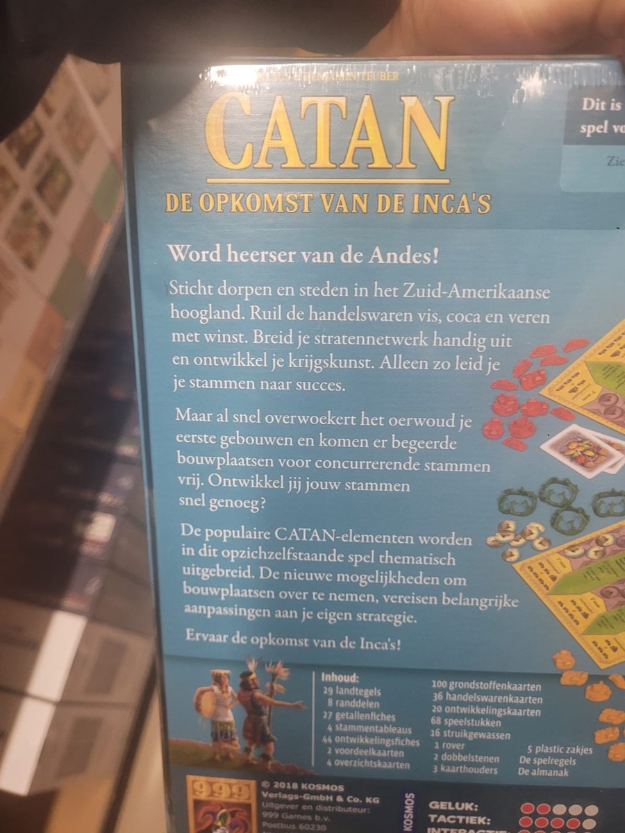 999 Games - Catan: De Opkomst van de Inca's Bordspel