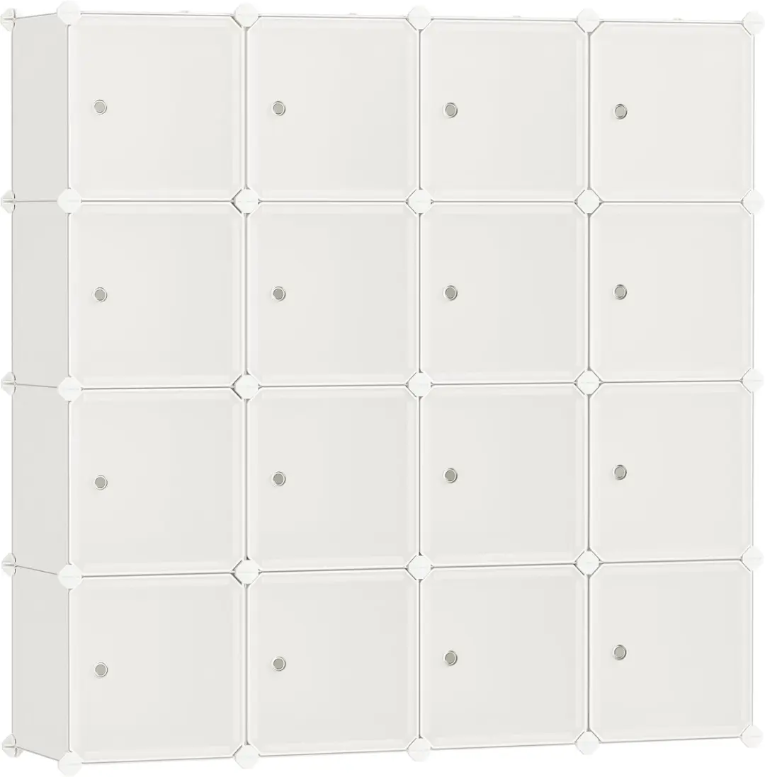 Songmics Kubus Kast 16 Stuks - Crèmewit