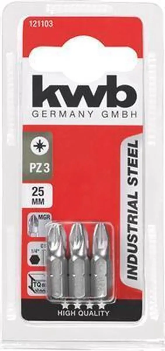 KWB 3 Schroefbits PZ3 25mm - 1 Stuk