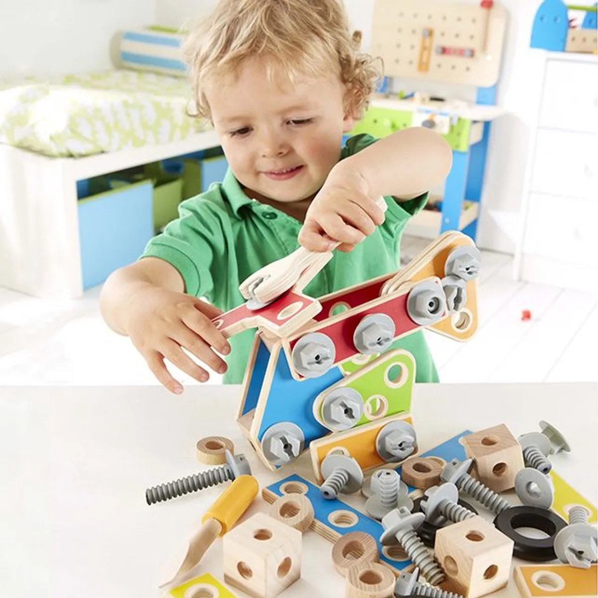 Hape Houten Constructie Set Groot - Veelkleurig