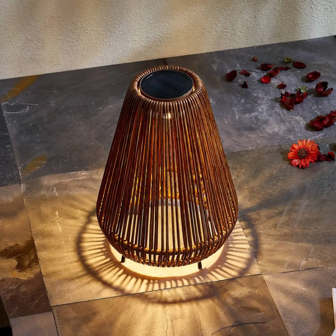 Lindby Solar Buitenverlichting Rotan - 1 Lichtpunt - 27cm