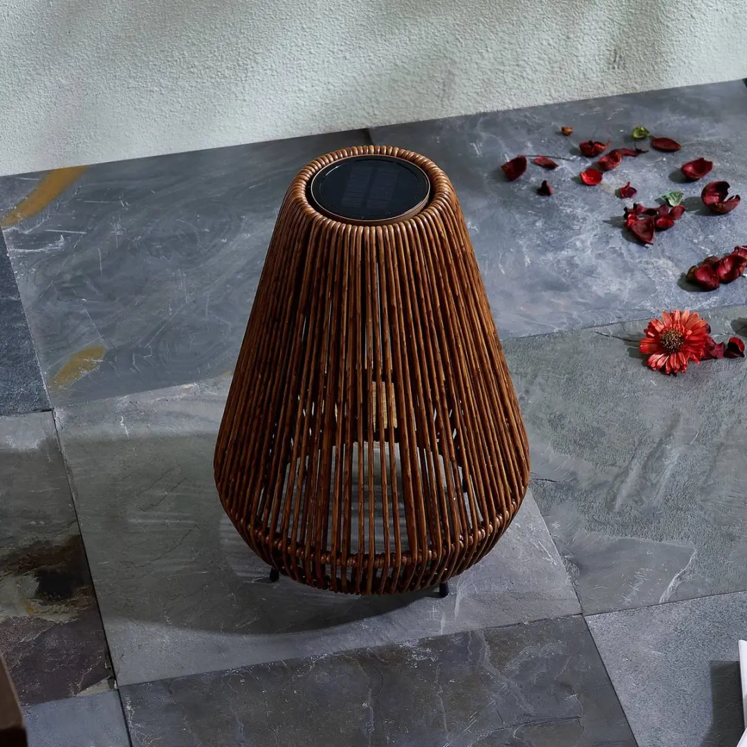 Lindby Solar Buitenverlichting Rotan - 1 Lichtpunt - 27cm