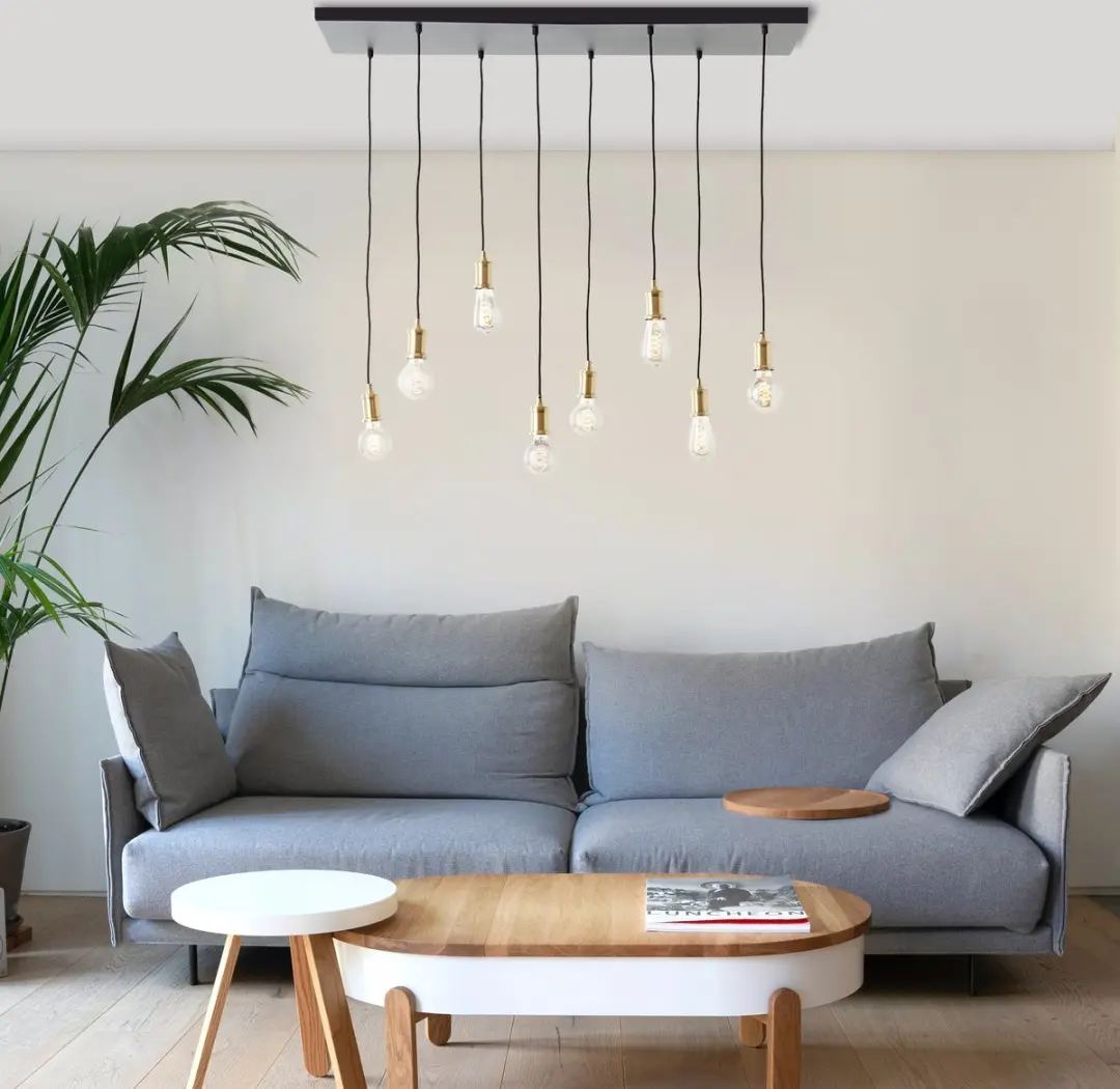 Brilliant Darcia Hanglamp E27 - 8x60W - Zwart - afbeelding 6 van 6