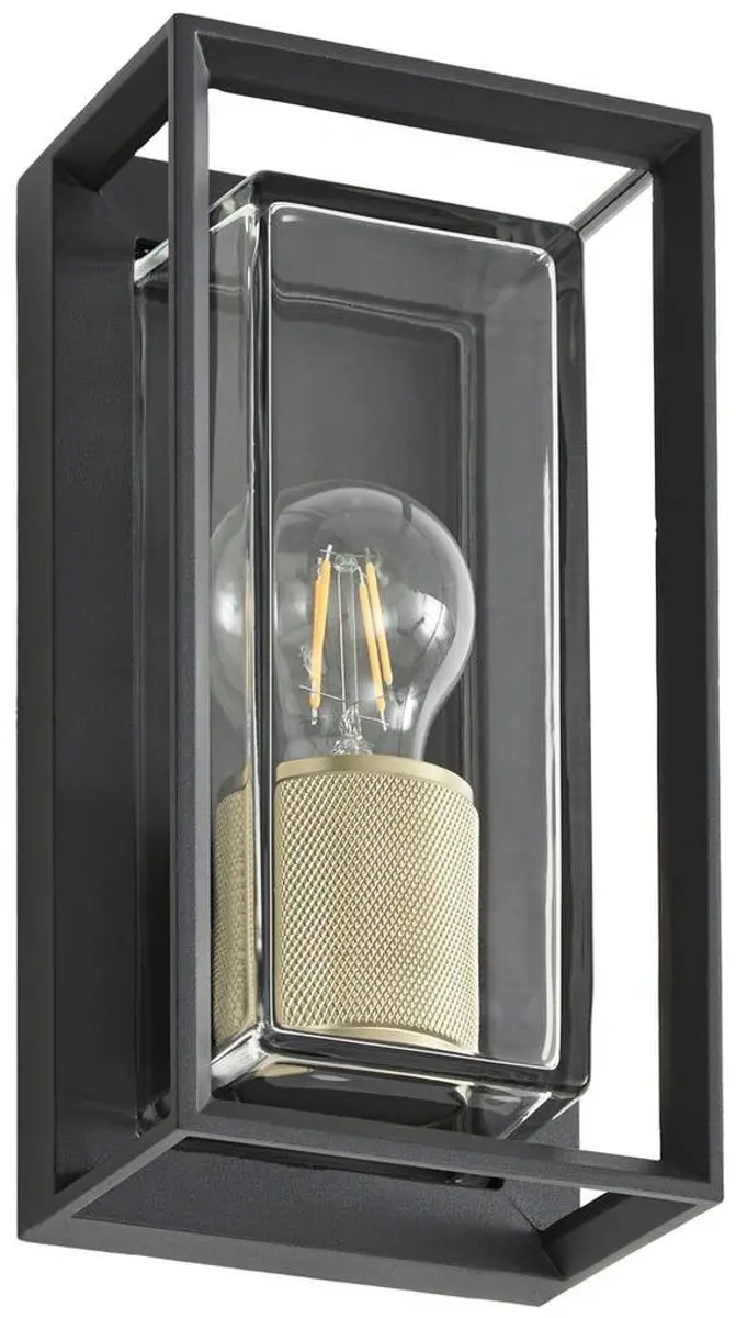 ARCCHIO Wandlamp Buiten Aluminium Glas 1 Licht - Antraciet/Messing