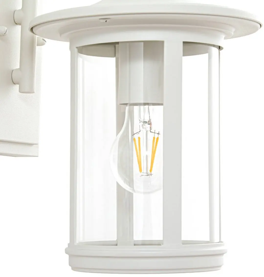 Lindby Wandlamp Buiten Aluminium Glas 1xE27 Wit Transparant