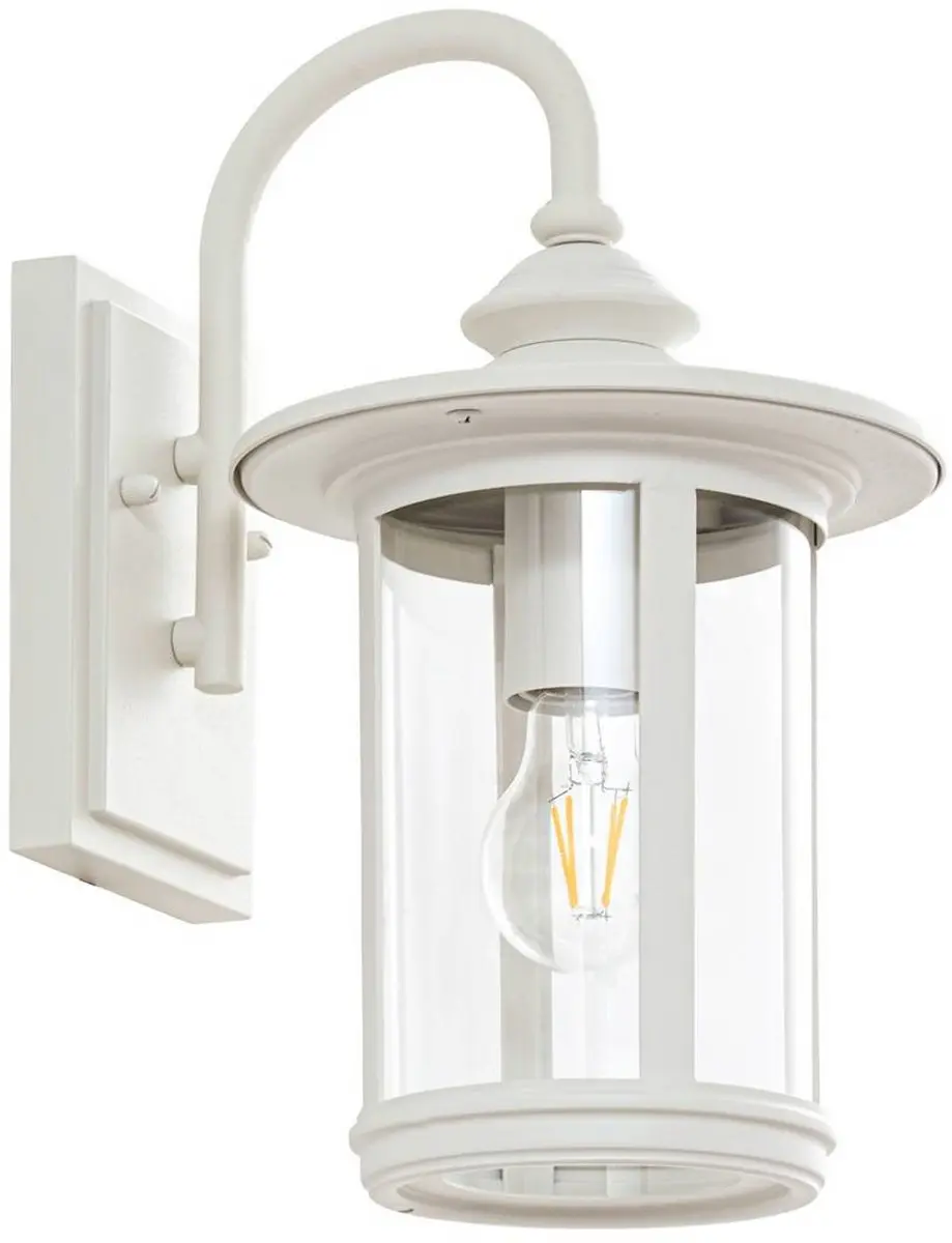 Lindby Wandlamp Buiten Aluminium Glas 1xE27 Wit Transparant