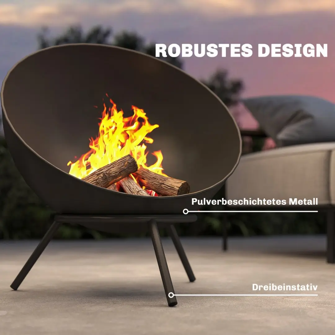 Outsunny Vuurkorf Metaal 60L - Zwart