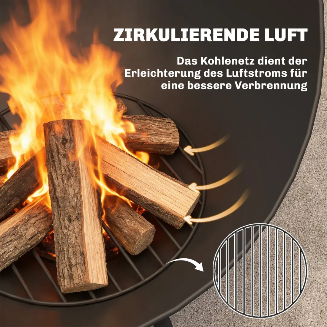 Outsunny Vuurkorf Metaal 60L - Zwart