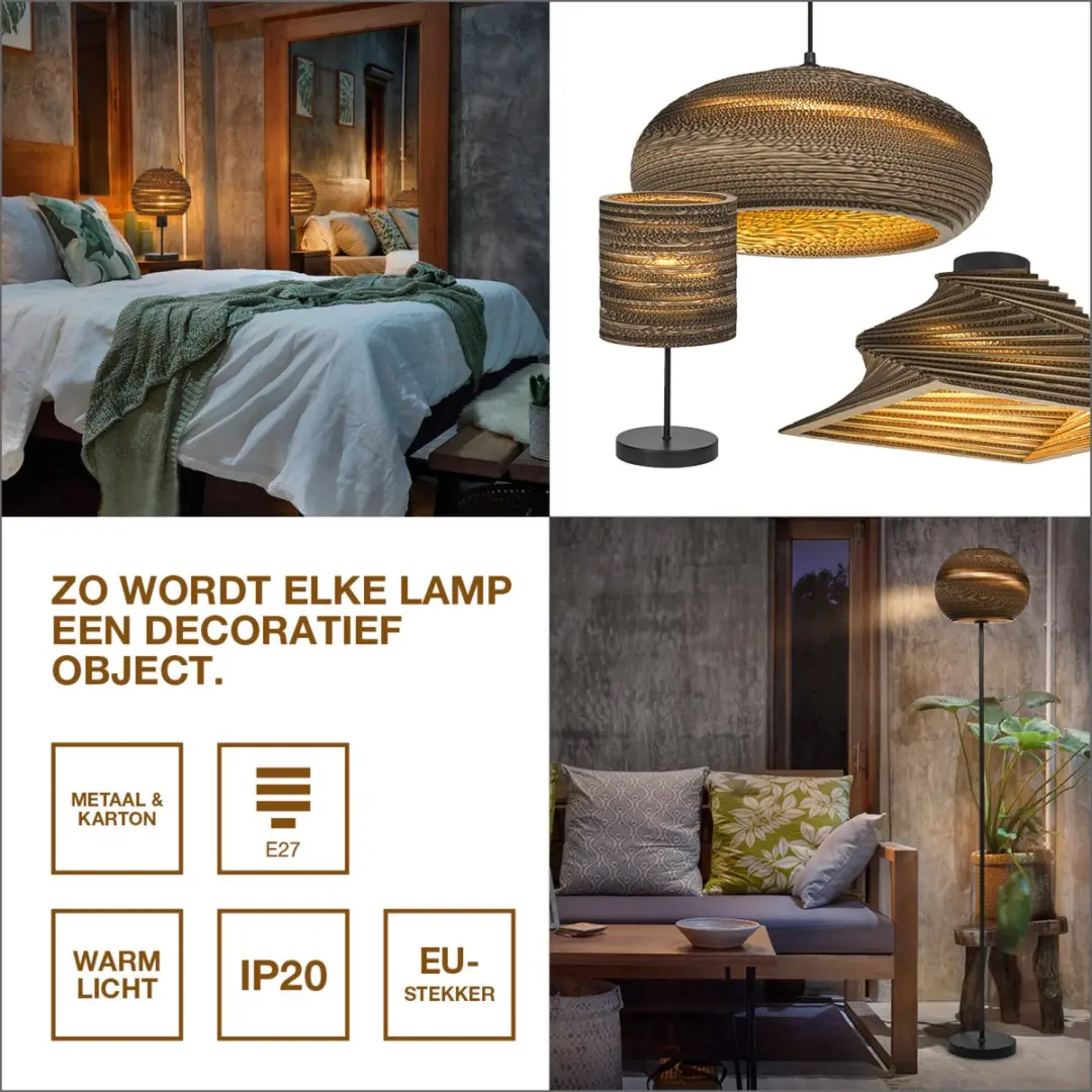 Osram Decor Karton Cilinder Vloerlamp - E27 - 160cm - Bruin