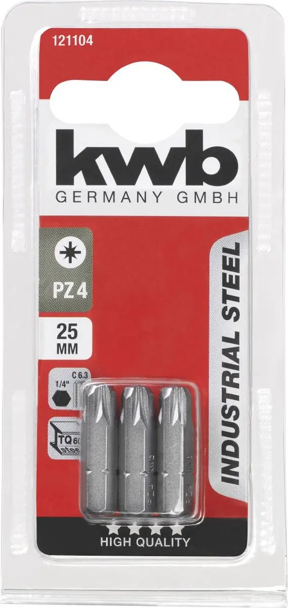 KWB Schroefbits 25mm Pz-1 - 3 Stuks
