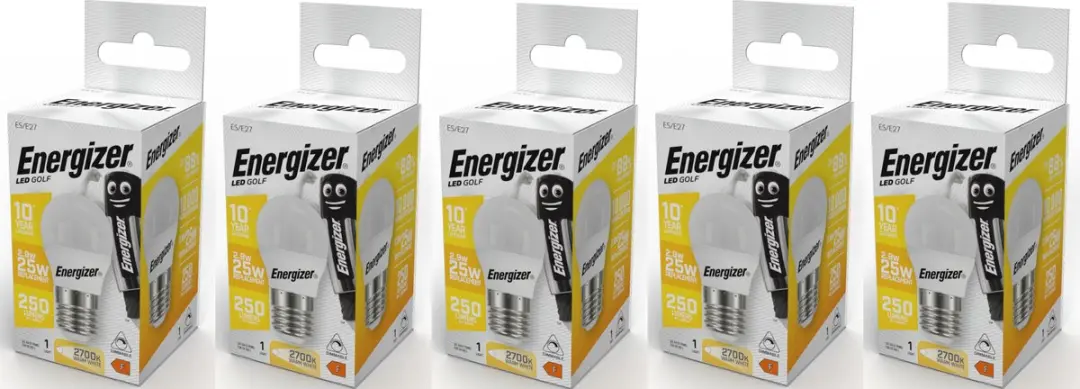 Energizer E27 2,9W Warmwit LED Kogellamp - 5 Stuks