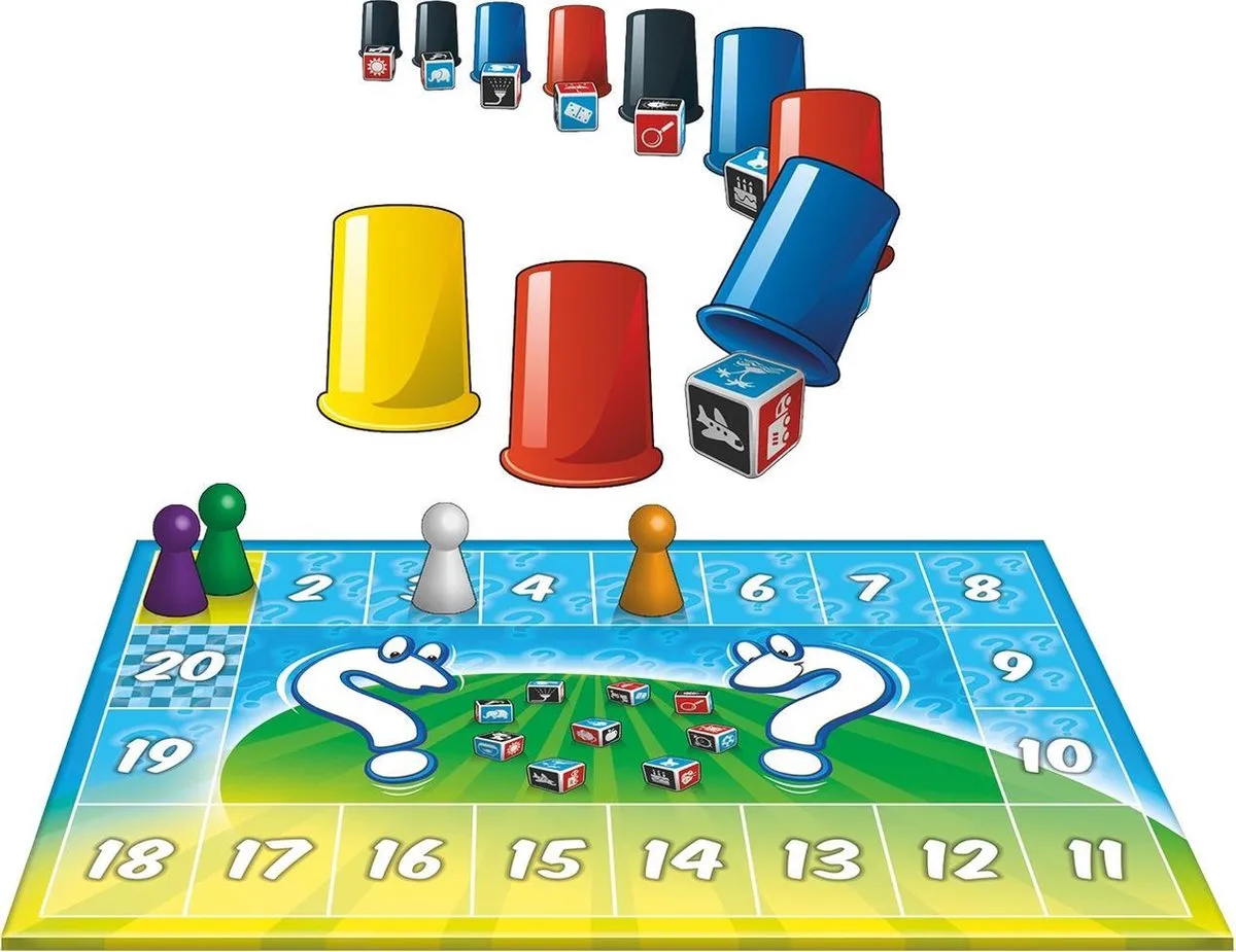 999 Games Memo Dice Dobbelspel - 10 Bekers 9 Dobbelstenen