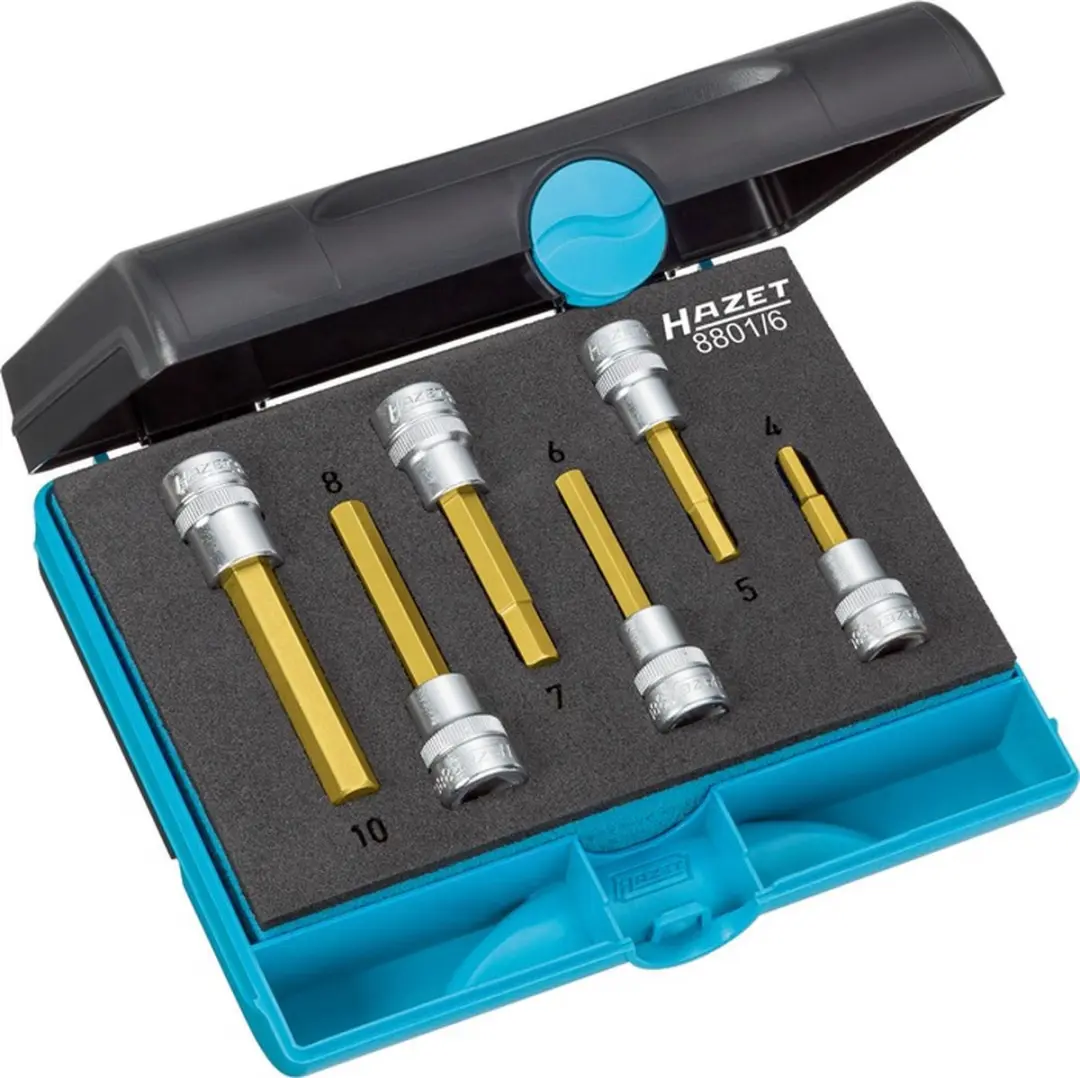 "Schroevendr.inz.set 3/8"" 6dlg 4-10mm bin.6kt Hazet"