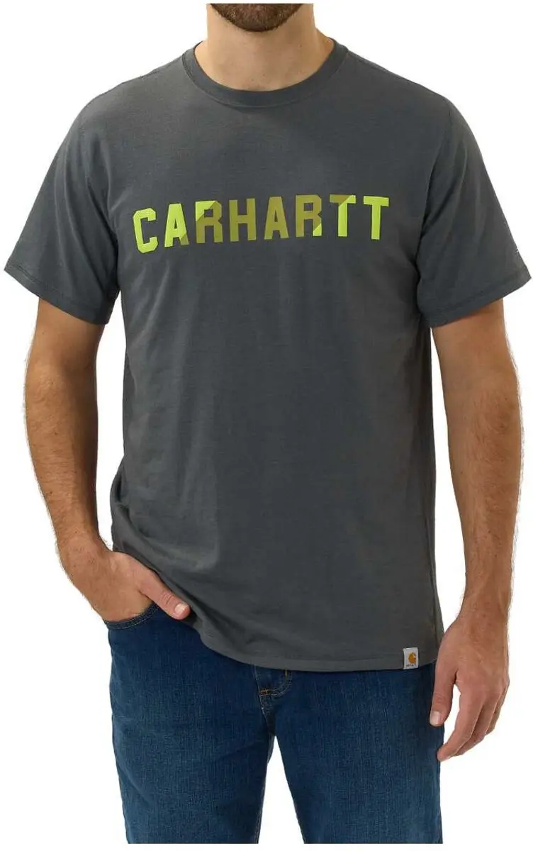 Carhartt Force Flex Block Logo T-shirt Heren M - Carbon Heather