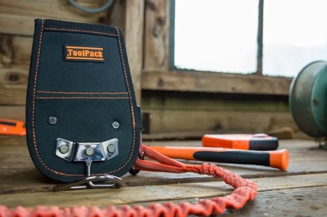 Toolpack Hamerhouder met elastische veiligheidslijn - 2-delig - Zwart