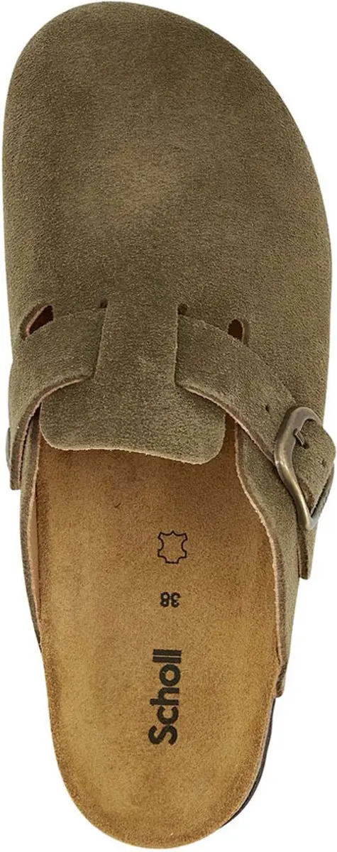 Scholl Fae New Suede Instappers Khaki