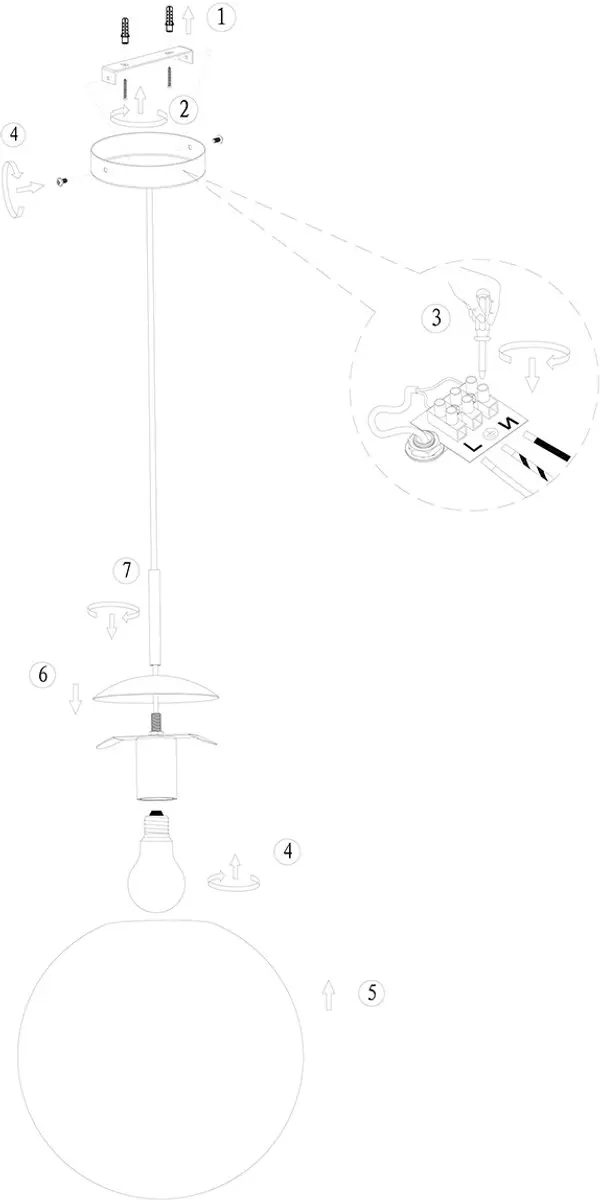 Steinhauer Hanglamp Bollique 25cm - Zwart - afbeelding 6 van 6