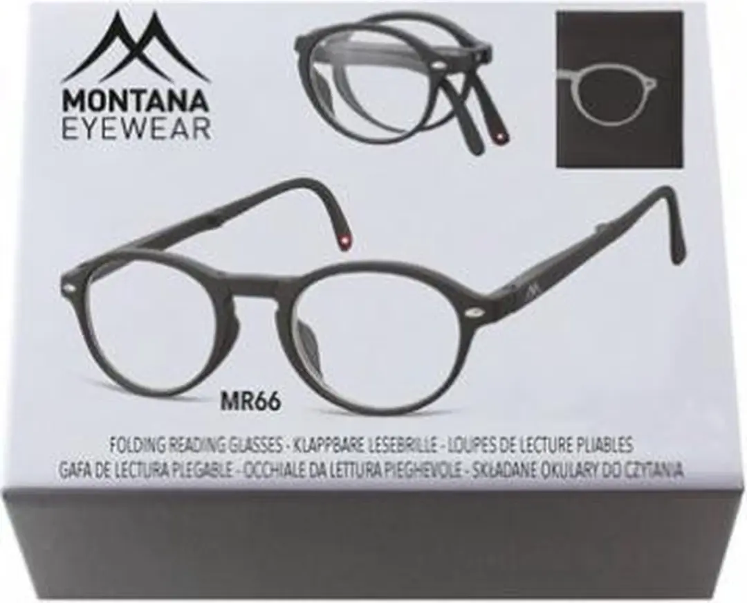 Montana Opvouwbare Leesbril +2,00 Matzwart