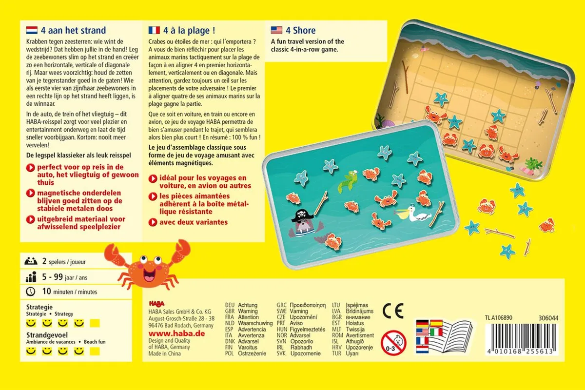 Haba Reisspel 4 Aan Het Strand Magnetisch - 2 Spelborden