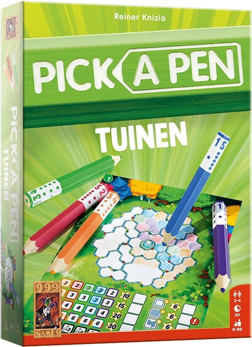 999 Games Pick a Pen Tuinen Dobbelspel - 3 Niveaus - 20 Stuks
