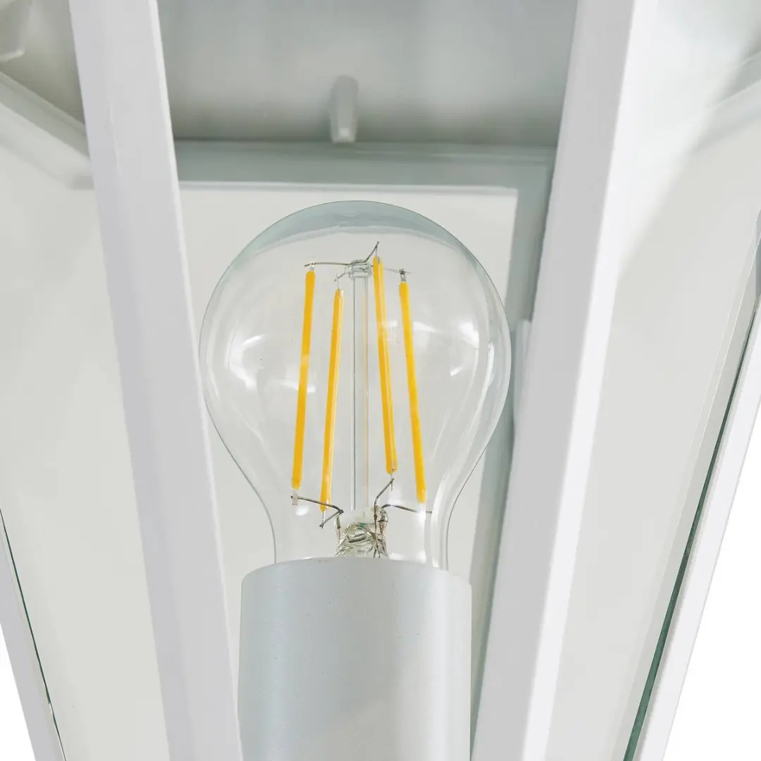 Lindby Lantaarnpaal 1 Licht E27 211cm - Wit/Transparant