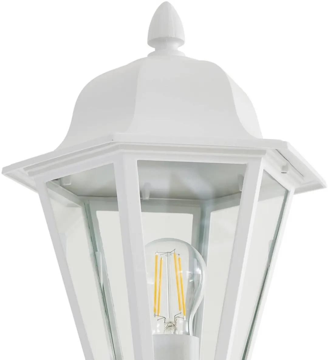 Lindby Lantaarnpaal 1 Licht E27 211cm - Wit/Transparant