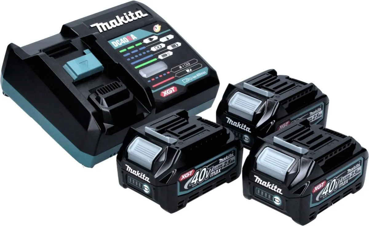 Makita Power Source Kit 40V max - 3x BL4025 2,5Ah + DC40RA Snellader